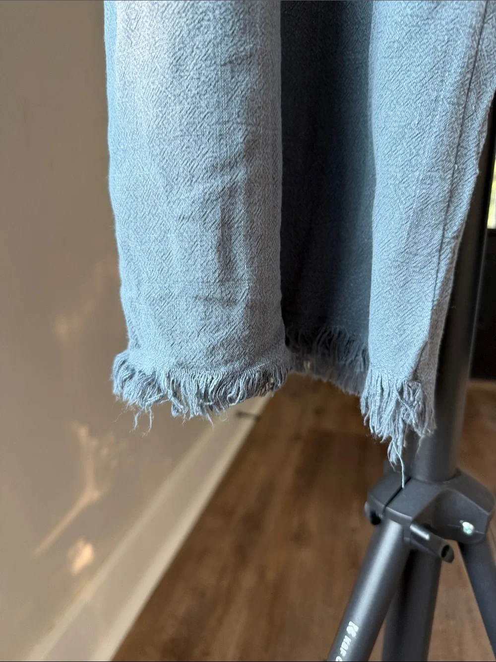 Umgee Relaxed Drawstring Wide Leg Pants in Dusty Blue